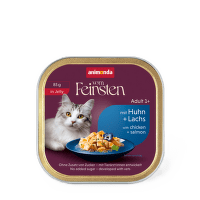Консервы для кошки – VomFeinsten Adult in jelly with chicken + salmon, 85 г