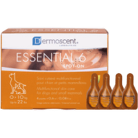 Средство по уходу за кожей для собак – Dermoscent Essential 6, spot-on dogs/small mammals 0–10 кг, 4 пипетки x 0,6 мл