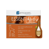 Средство по уходу за кожей для собак – Dermoscent Essential 6, spot-on dogs 10–20 кг, 4 пипетки по 1,2 мл