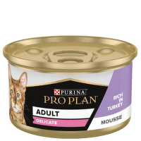 Консервы для кошек – PRO PLAN Adult Delicate, с индейкой, 85 г