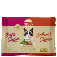 Konservi kaķiem – Araton Adult Cats, Beef and Chicken, 4 x 85 g