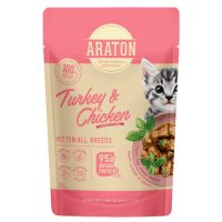 Консервы для котят – Araton Kitten, Turkey and Chicken,  85 г