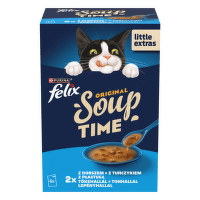 Konservi kaķiem – FELIX Soup Original, zivju izlase, 6x48 g