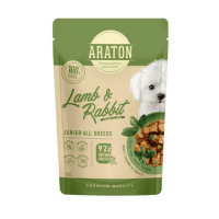 Консервы для собак – Araton Junior Dog All Breeds, Lamb and Rabbit, 500 г