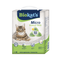 Cementējošās smiltis kaķu tualetei – Biokat's Micro Bianco Fresh, 6 l
