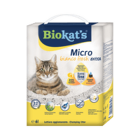 Cementējošās smiltis kaķu tualetei – Biokat's Micro Bianco Fresh Extra, 6 l