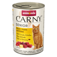 Konservi kaķiem – Carny Senior, Beef and Chicken and Cheese, 400 g