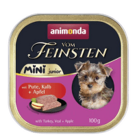 Консервы для щенков – Vom Feinsten Mini Junior Turkey, Veal and Apple, 100 г