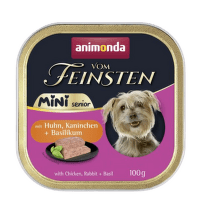 Консервы для собак – Vom Feinsten Mini Senior Chicken, Rabbit and Basil, 100 г