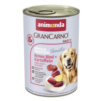 Konservi suņiem – GranCarno Adult Single Protein Sensitive Pure Beef and Potatoes, 400 g