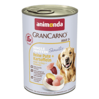 Консервы для собак – GranCarno Adult Single Protein Sensitive Pure Turkey and Potatoes, 400 г