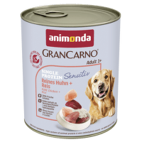 Консервы для собак – GranCarno Adult Single Protein Sensitive Pure Chicken and Rice, 800 г