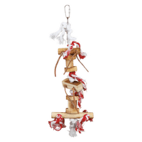 Игрушка для птиц – TRIXIE Wooden toy with leather ribbon, 35 см