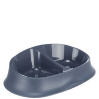 Bļoda kaķiem – TRIXIE Double bowl, plastic/rubber ring, blue