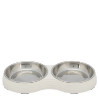 Миска для кошек – TRIXIE Melamine/Stainless steel bowl Set, 2 x 0,2 л/14 см