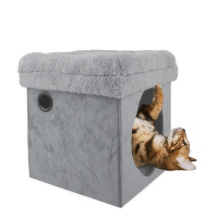 Домик для кошек – AFP Lamb Cat, 2 in 1 Cat Castle, Grey