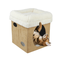 Mājiņa kaķiem – AFP Lamb Cat, 2 in 1 Cat Castle, Tan