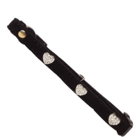 Kakla siksna kaķiem – Pawise Cat Collar, Diamond Heart, Black