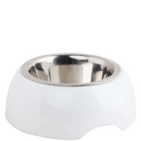 Bļoda suņiem – Pawise Melamine bowl with stainless steal, white, 750 ml