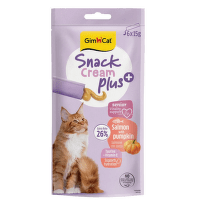 Gardums kaķiem – GimCat SNACK CREAM+ (SENIOR), Salmon and Pumpkin, 6 x 15 g