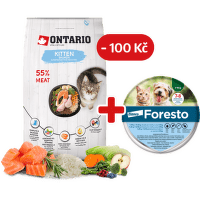 Ontario Kitten Salmon 6,5 kg + obojek Foresto pro kočky se slevou 100 Kč