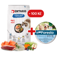 Ontario Cat Longhair 6,5 kg + obojek Foresto pro kočky se slevou 100 Kč