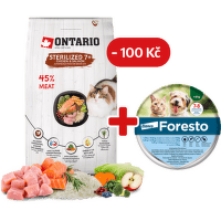 Ontario Cat Sterilised 7+ Senior 6,5kg + obojek Foresto pro kočky se slevou 100 Kč