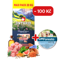 Ontario Puppy Large Chicken & Sweet Potatoes 20kg + obojek Foresto pro malé psy se slevou 100 Kč