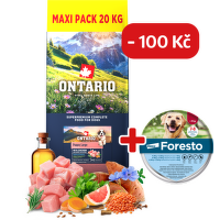 Ontario Puppy Large Chicken & Sweet Potatoes 20kg + obojek Foresto pro větší psy se slevou 100 Kč