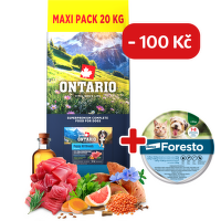 Ontario Puppy&Junior All Breeds Monoprotein Tuna & Sweet Potatoes 20kg + obojek Foresto pro malé psy se slevou 100 Kč
