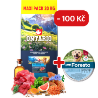 Ontario Adult All Breeds Monoprotein Tuna & Sweet Potatoes 20kg + obojek Foresto pro větší psy se slevou 100 Kč