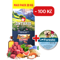 Ontario Adult Large Lamb & Brown Rice 20kg + obojek Foresto pro větší psy se slevou 100 Kč