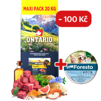 Ontario Puppy Mini Lamb & Brown Rice 20kg + obojek Foresto pro malé psy se slevou 100 Kč