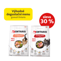 Výhodné degustační menu granulí Ontario Sterilised pro kočky se slevou 30 %