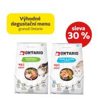 Výhodné degustační menu granulí Ontario Hair & Skin pro kočky se slevou 30 %