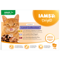 Kapsičky IAMS výběr ze suchozemských mas v omáčce multipack 1020g (12x85gr)