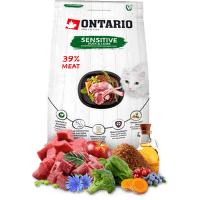 Barība kaķiem – Ontario Cat Sensitive/Derma, 2 kg