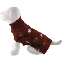 Sveter pre psov Dog Fantasy Winter Tale hnedý M