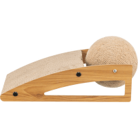 Škrabacia rampa s loptičkou 40 × 17 × 20 cm drevo/kartón/sisal