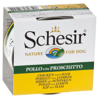 Konzerva SCHESIR Dog kuracie+sunka v zele 150g
