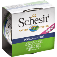 Konzerva SCHESIR Dog Puppy kuracie+Aloe 150g