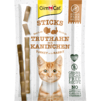 Tyčinky GimCat Sticks krocan + králík 4 ks
