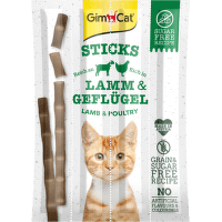 Tyčinky GimCat Sticks jehněčí + drůbeží 4 ks