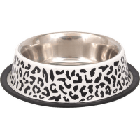 Miska DOG FANTASY nerez s gumou leopard 0,7l 23cm