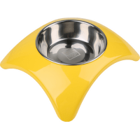 Bļoda suņiem metāla - Dog Fantasy stainless steel bowl 2in1, star, 350 ml, yellow