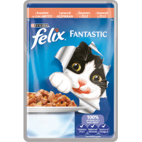 Консервы для кошек - Felix Fantastic с лососем в желе, 100 г