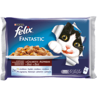 Консервы для кошек - Felix Fantastic мясное ассорти, 4x100 г