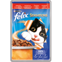 Консервы для кошек - Felix Sensations с говядиной и томатами, 100 г