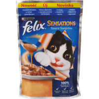 Konservi kaķiem - Felix Sensations ar lasi un mencu, 100 g