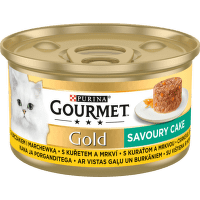 Konservi kaķiem – Gourmet Gold Savoury Cake Chicken and Carrot, 85 g